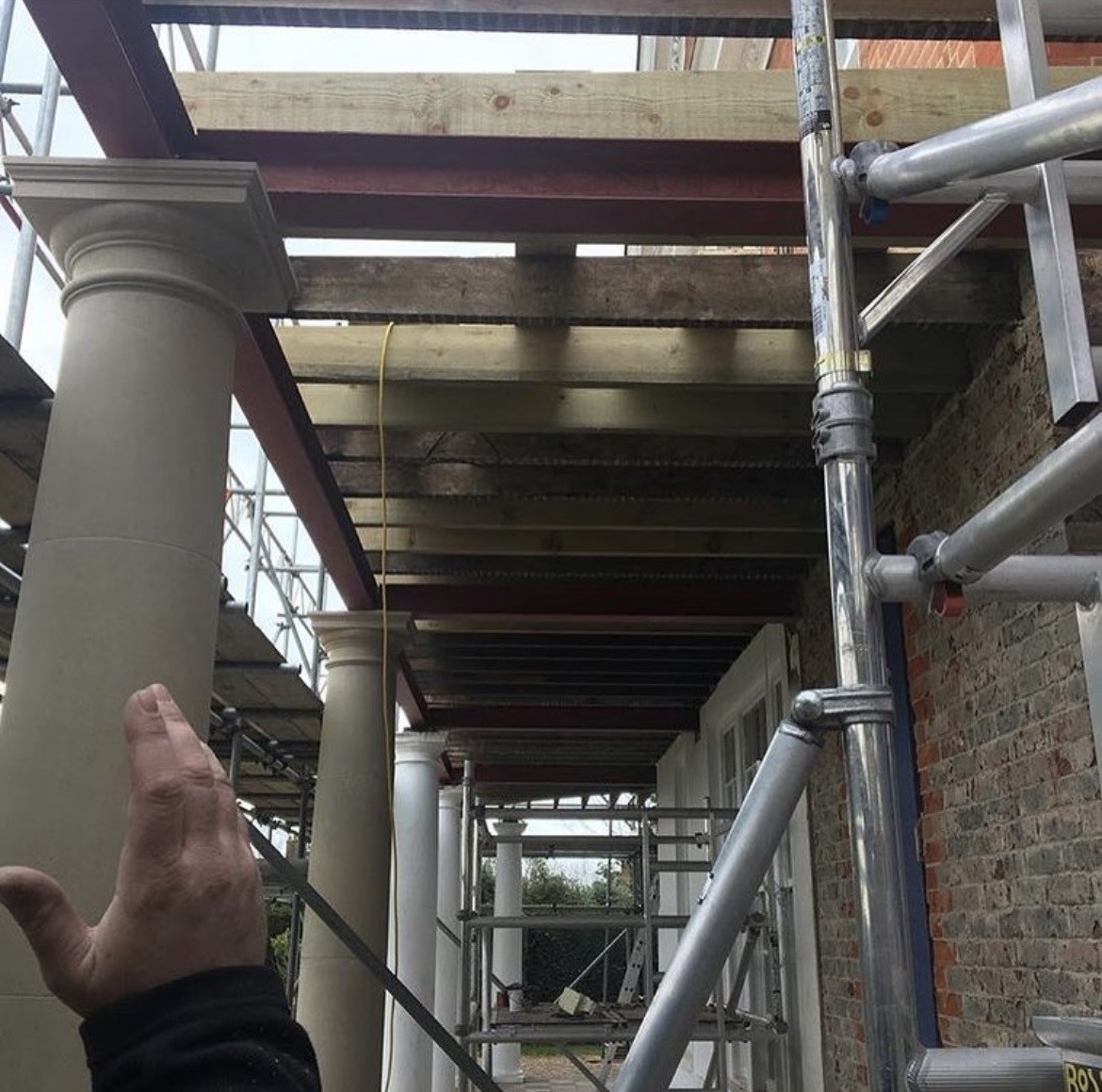 part rebuilt of balustrade